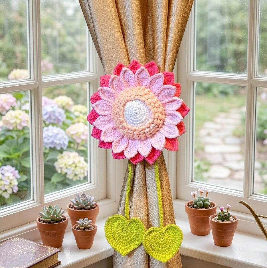 Pair of Pink Rose Curtain Tie (Coming Soon)