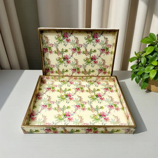Rose Garden Artisanal  Wooden Rectangular Trays (Coming Soon)