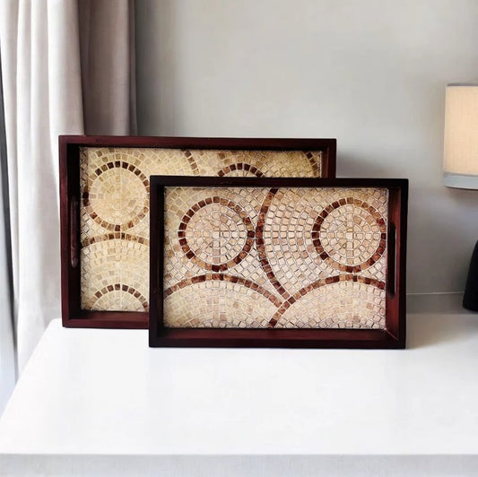 Mosaic Teak Wood Rectangular Trays (Coming Soon)