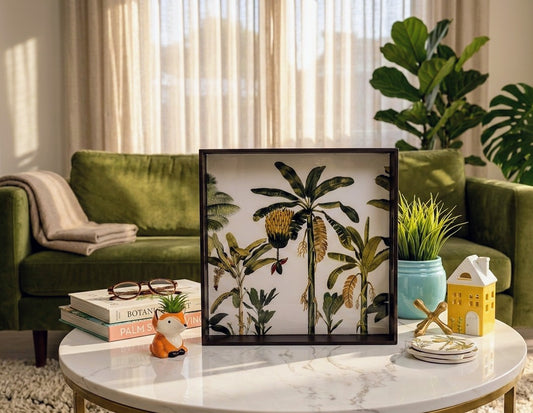 Square MDF wooden tray for serving and decor