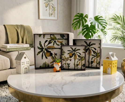 Square MDF wooden tray for serving and decor