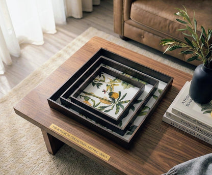 Square MDF wooden tray for serving and decor