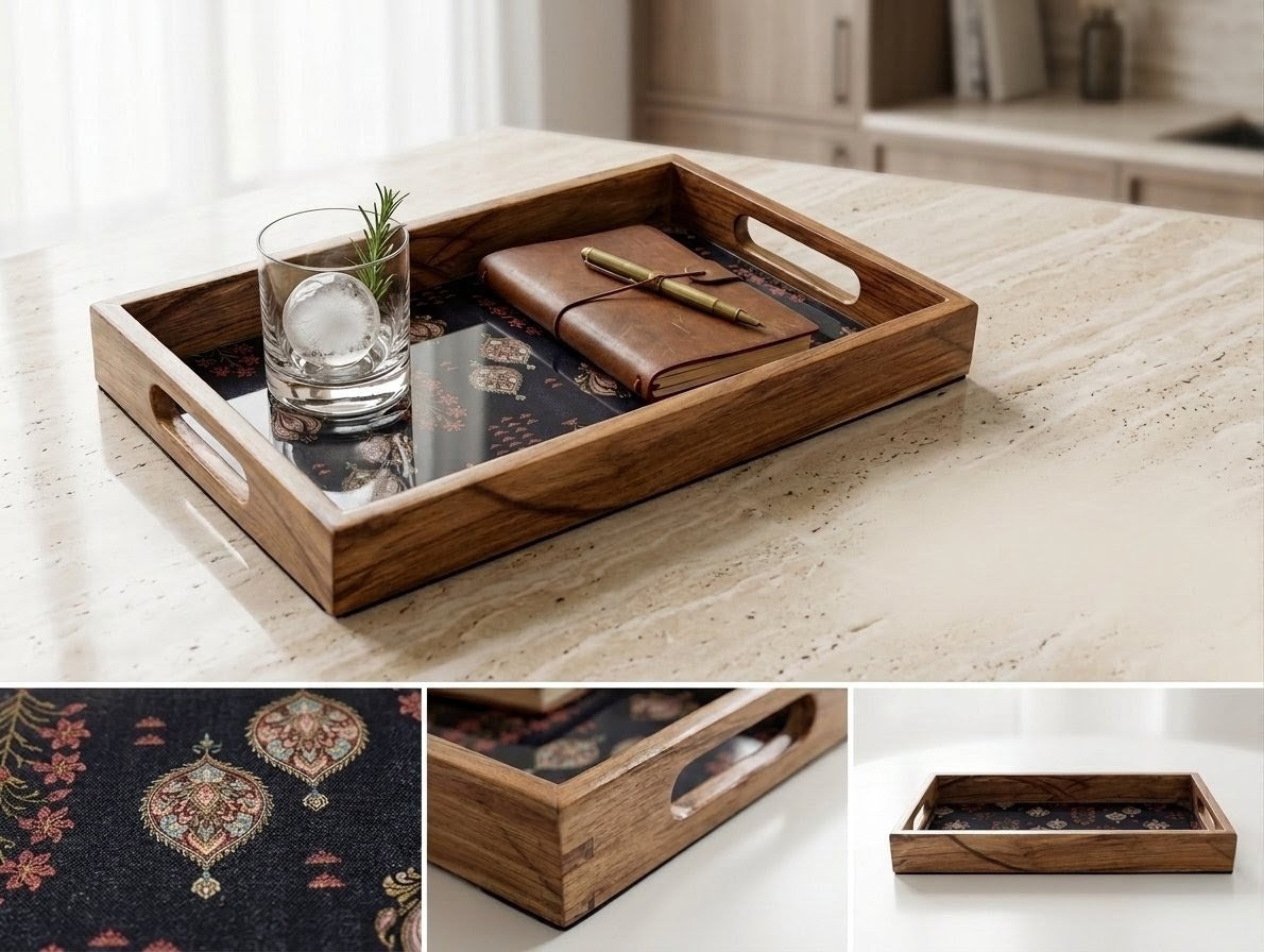 Teak wood trays with premium finish